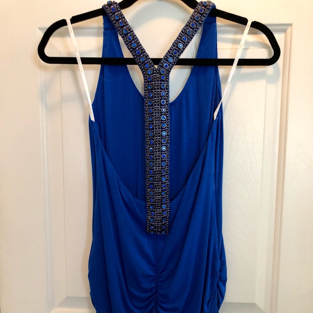 SKY Blue Dress with Rhinestone Straps and Back